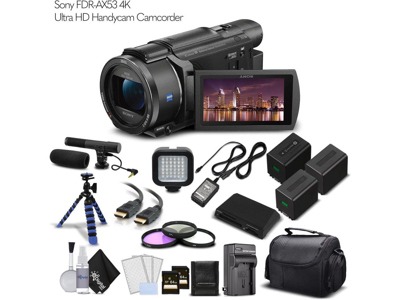 Elektropositief partitie Overtuiging Sony FDR-AX53 4K Ultra HD Handycam Camcorder. - Professional Bundle -  Newegg.com