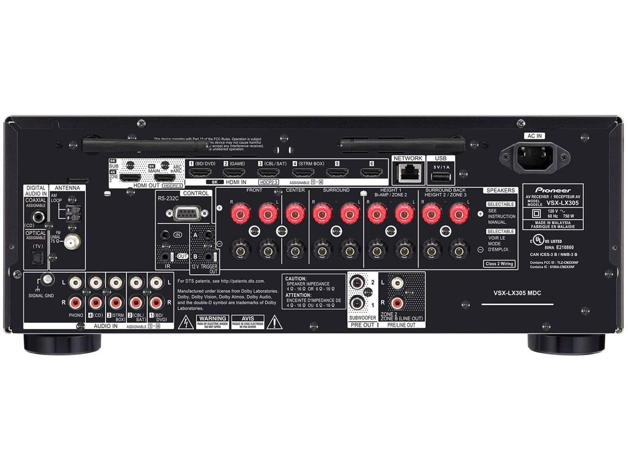 Pioneer Elite VSX-LX305 9.2 Ch Network AV Dolby Vision Optimized ...