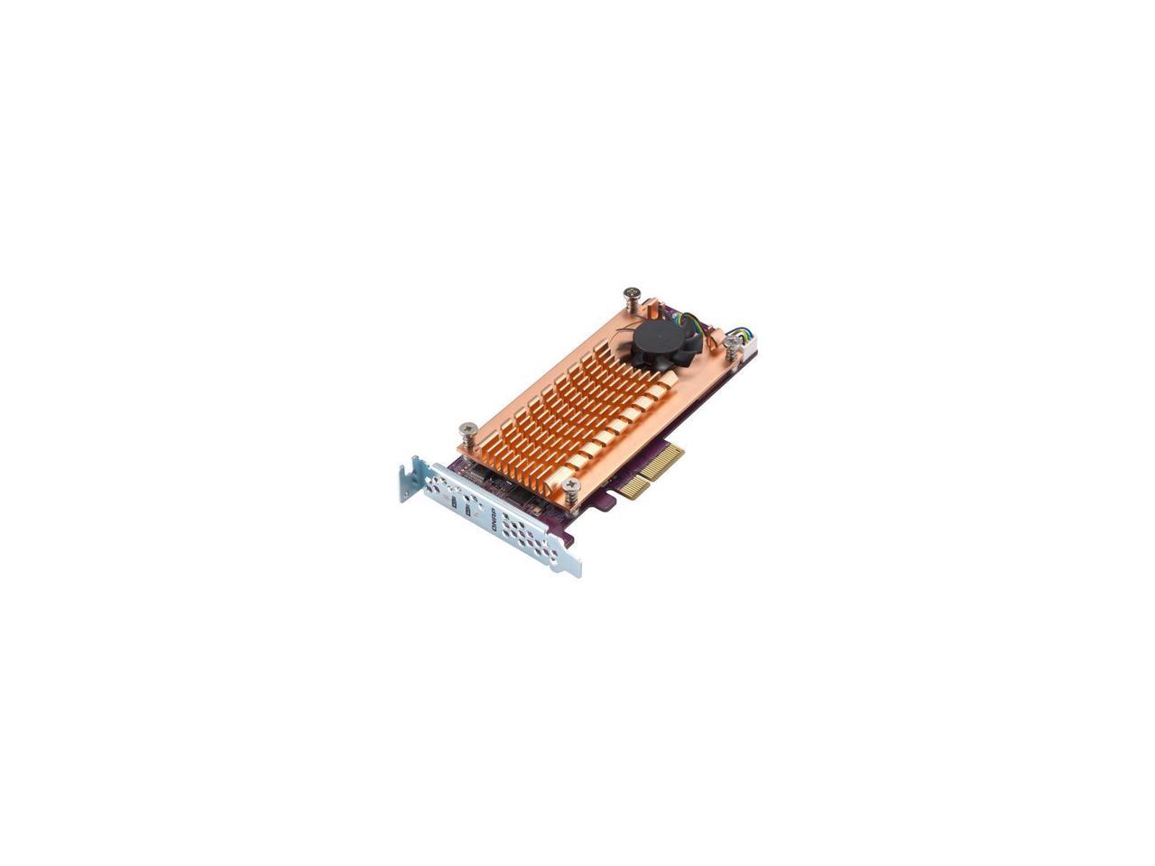 PCIe Gen2 X2 Low-Profile Flat and Full-Height are Bundled QNAP QM2-2S-220A Dual M.2 22110/2280 SATA SSD Expansion Card Low-Profile Bracket Pre-Loaded 