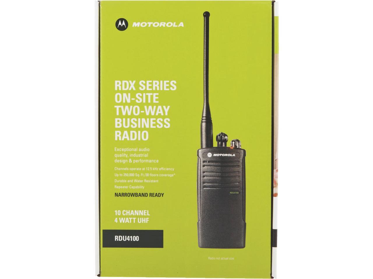 MOTOROLA RDU4100 Two Way Radio,UHF,4 Watts,10 Channels