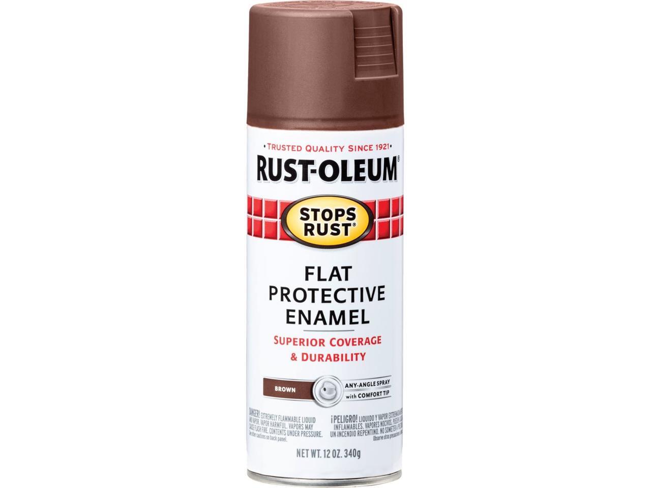 RustOleum Stops Rust Brown Flat 12 Oz. AntiRust Spray Paint 214085