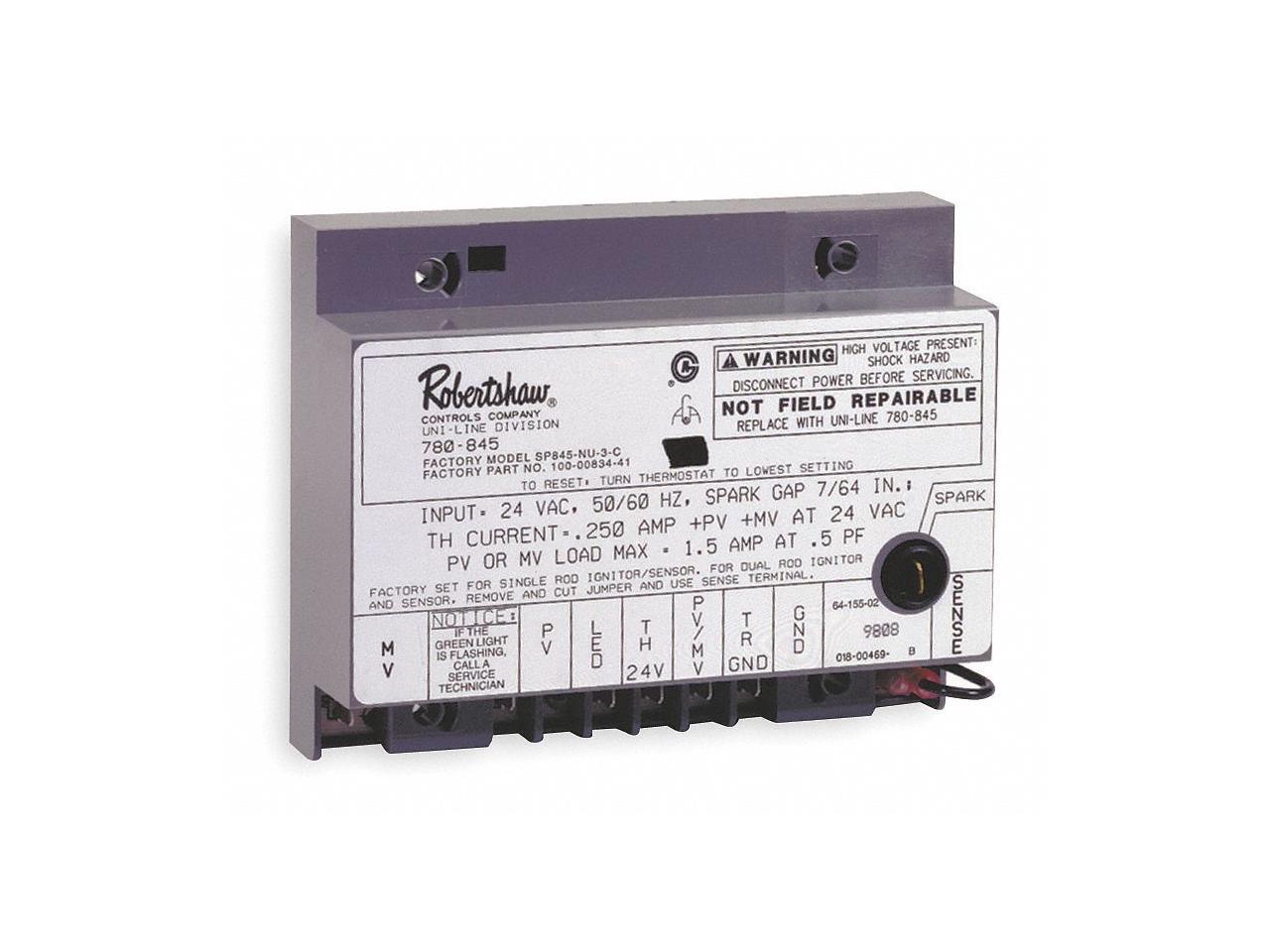ROBERTSHAW 780845 Ignition Module,Intermittent Pilot,24 V