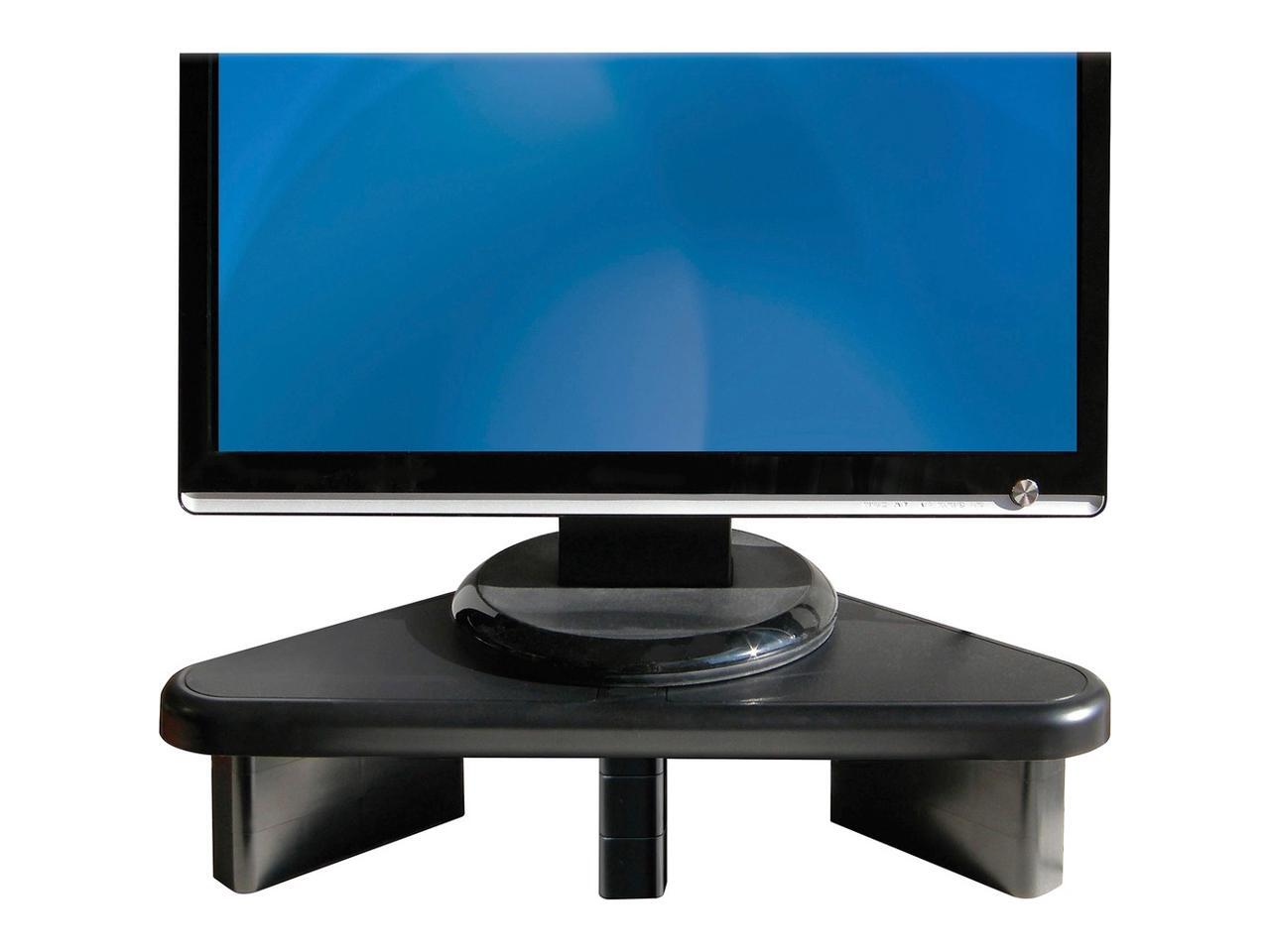 DAC MP197 Height Adjustable Corner Monitor Riser 77 lb Flat Panel Display Black Desktop