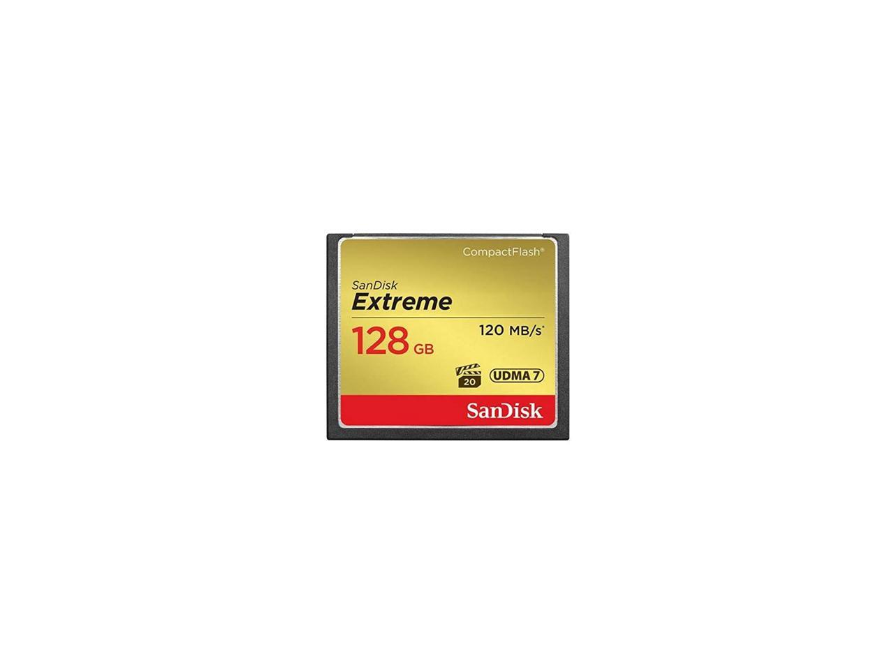 SanDisk 128GB Extreme Compact Flash Memory Card, Transfer Speed up to