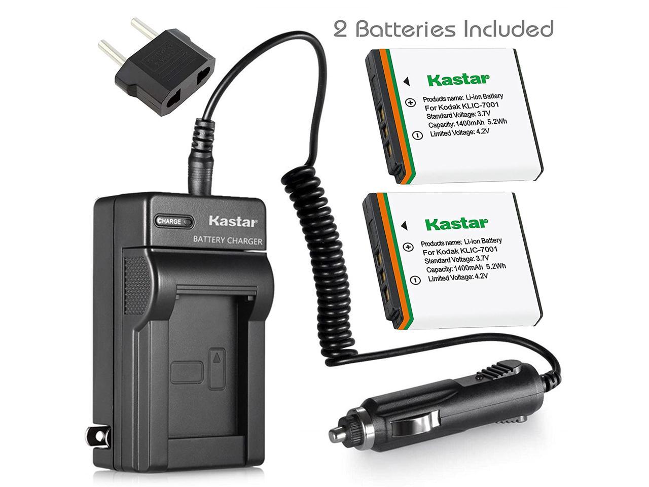 Kastar Battery X2 And Travel Charger Kit For Kodak Klic 7001 And Kodak