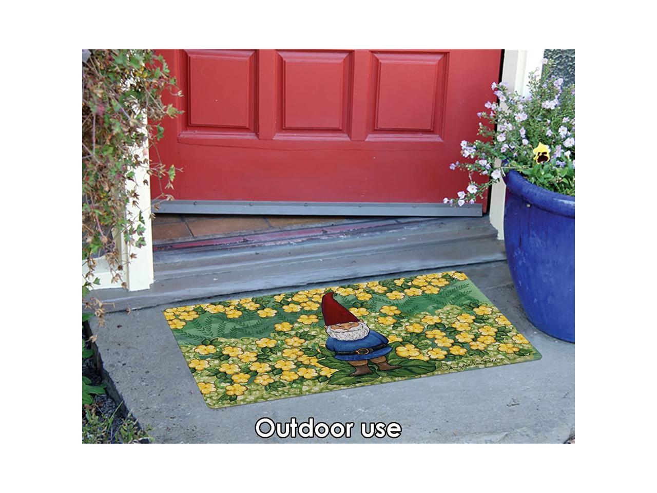 Toland Home Garden Garden Gnome 18 x 30 Inch Decorative Summer Floor Mat  Spring Flower Doormat