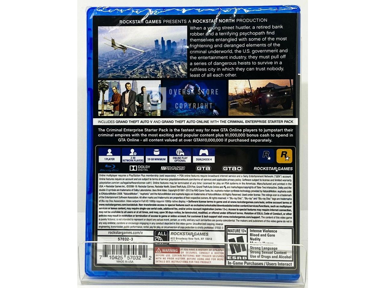 Grand Theft Auto V GTA 5 Premium Edition - PS4 - Factory Sealed