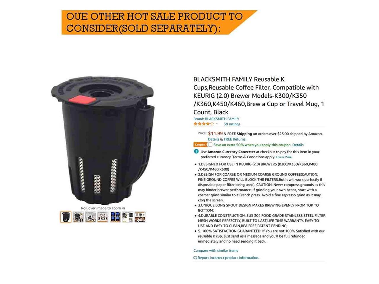 Coffee Pod Holder Carousel Holds 40 Single Cup Coffee Pods in Matte