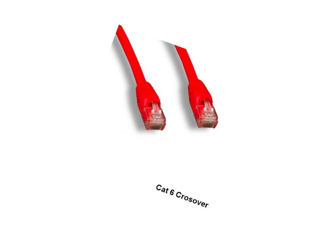 Kentek Red 25' Cat6 Utp Crossover Ethernet Cable 24Awg 550Mhz Router Patch Panel -