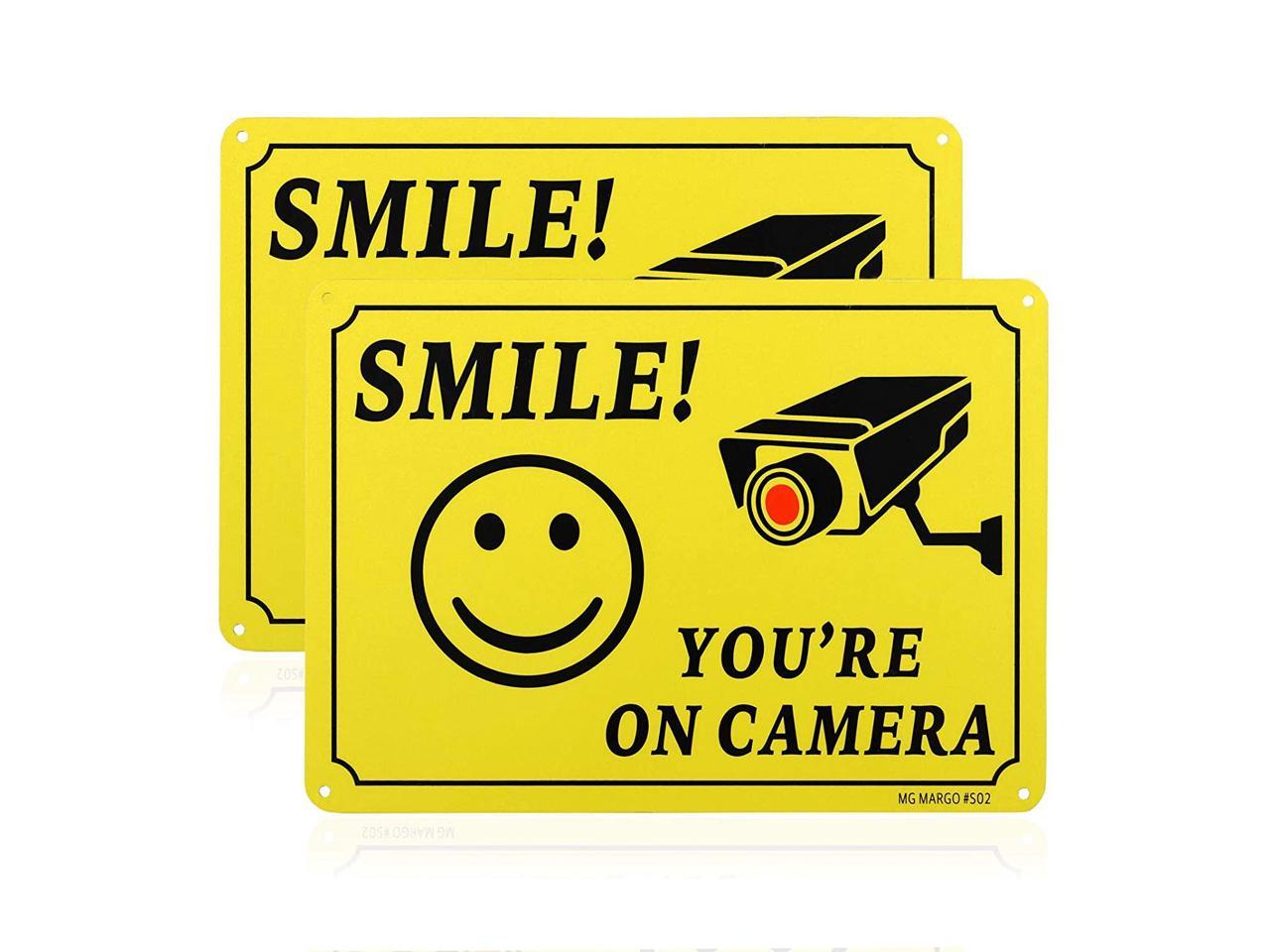 SMILE YOU ON CAMERA SIGN DURABLE ALUMINUM NO RUST FULL COLOR CUSTOM SIGN DD#061 
