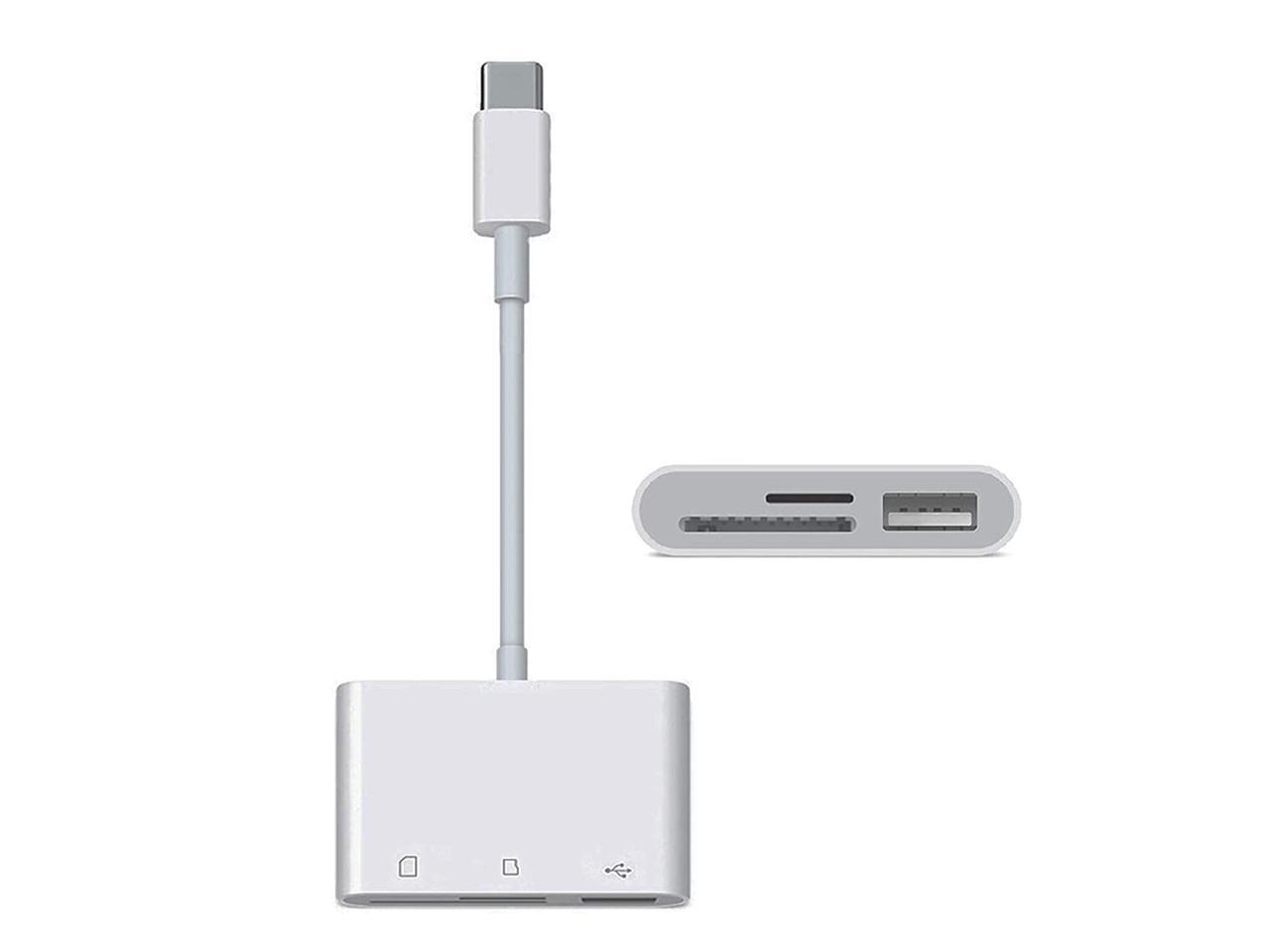 Lecteur de Carte SD/TF MacBook Air/iPad Pro 2018 et Plus Encore MacBook Pro USB C vers SD/MicroSD Compatible avec Samsung A5/Galaxy S10/S9/S8 Adaptateur USB 3.0 OTG Noir