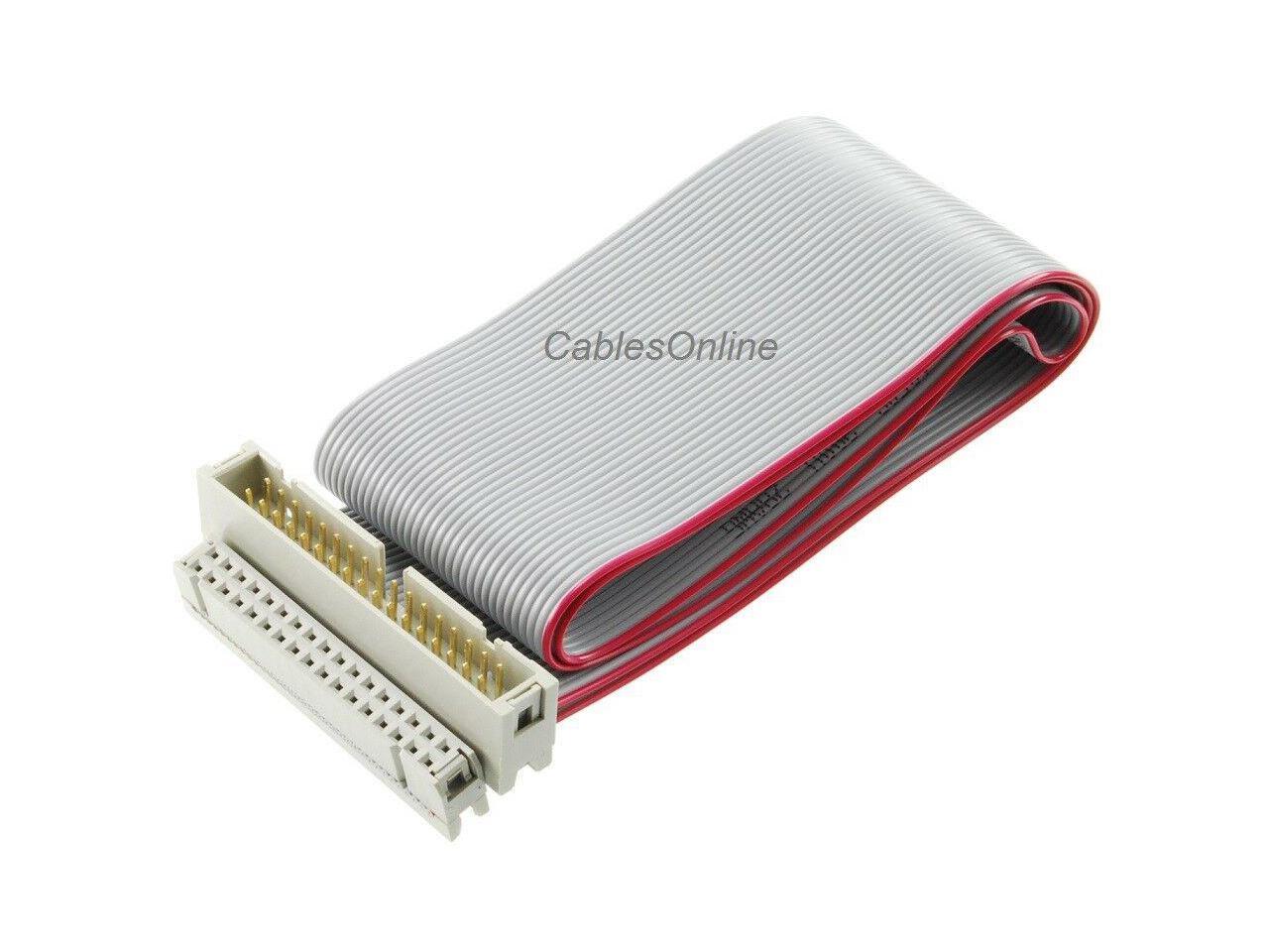 CablesOnline FF-R12R 12inch 34-Pin Round IDC Floppy 1-Drive/Device Red Cable 