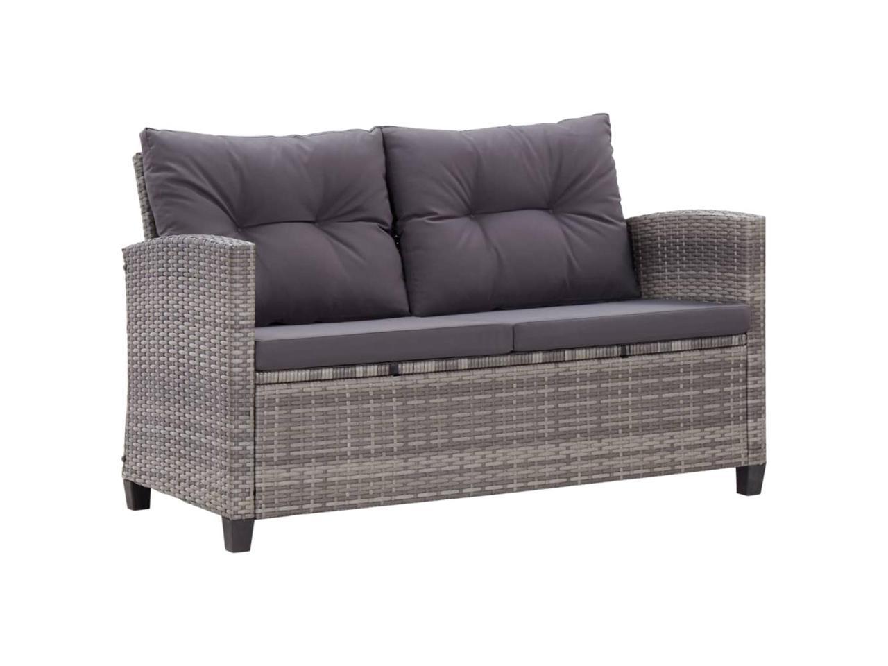 3 seater grey rattan garden sofa