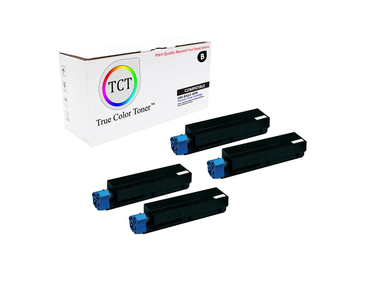 4 Pack 15,000 Pages TCT Premium Compatible Toner Cartridge Replacement for Okidata B710 52123601 Black Works with Okidata B720 B730 Printers
