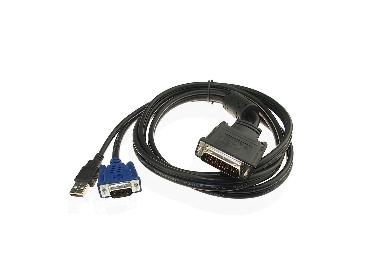 1.7M DVI M1-DA 30+5 pin to VGA Dual link+ USB Projector cable 1.7m ...