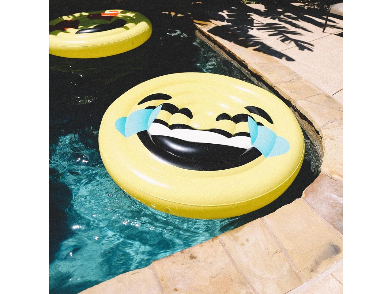 Play Day Inflatable Reversible Emoji Island Pool Float for sale online 