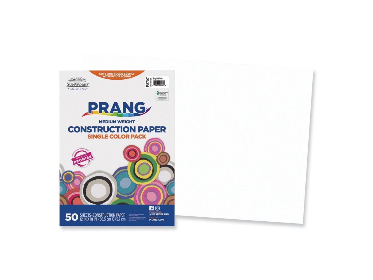 Pacon 8707 SunWorks Construction Paper Heavyweight 12 x 18 Bright White