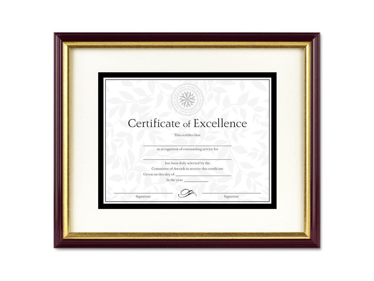 Document/Certificate Frame W/Mat, Laminated Wood, 11 X 14, Mahogany/Go