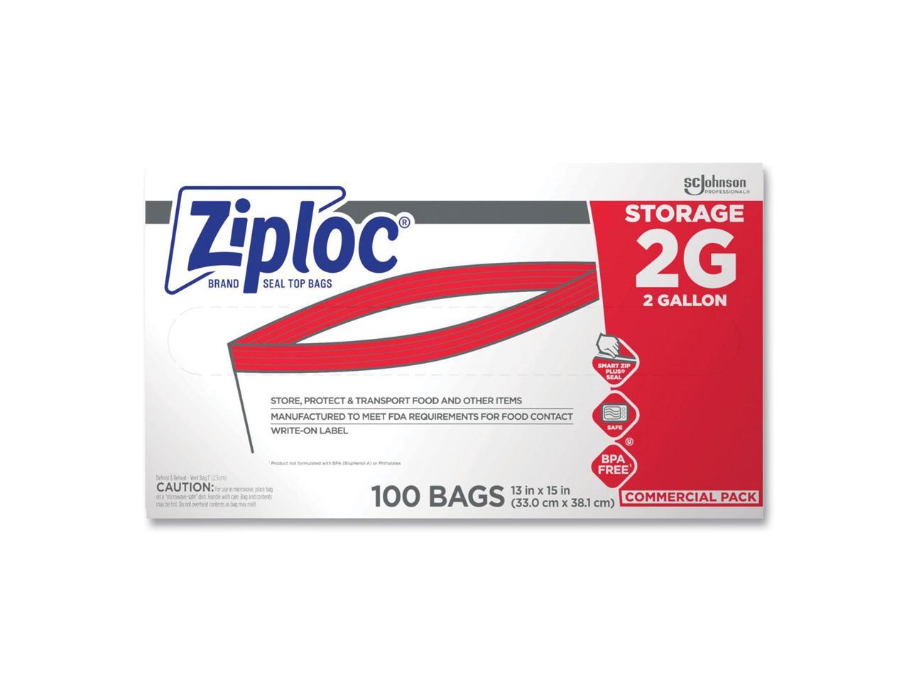 Ziploc Double Zipper Plastic Storage Bag 1.75 mil 1qt Clr Write-On ID Panel 500 