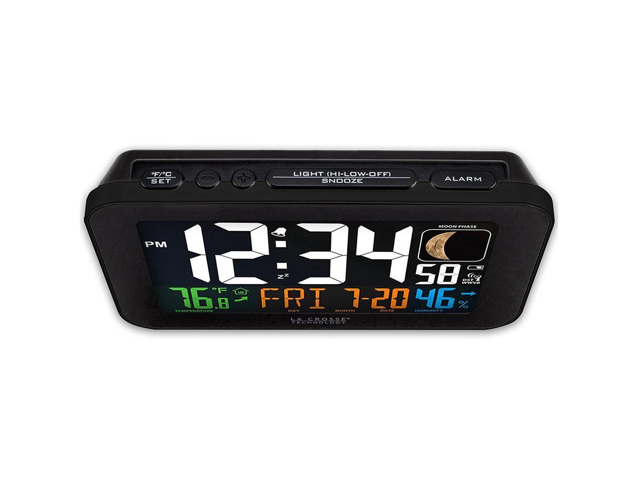 La Crosse Technology 6171485B Atomic Color Alarm Clock With Indoor