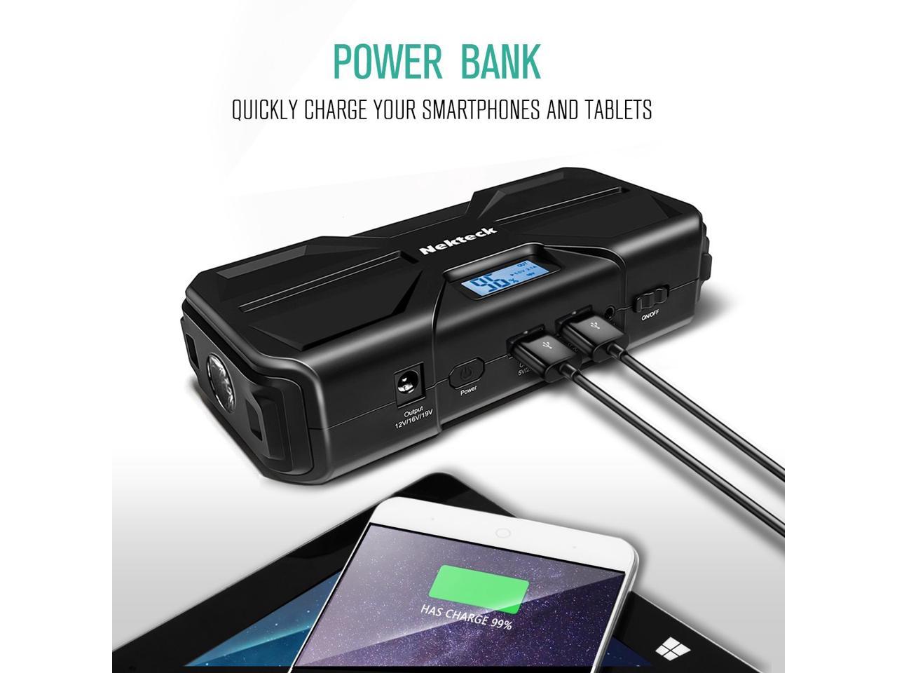 Nekteck Multifunction Car Jump Starter Portable External Battery Charger A Peak With Mah