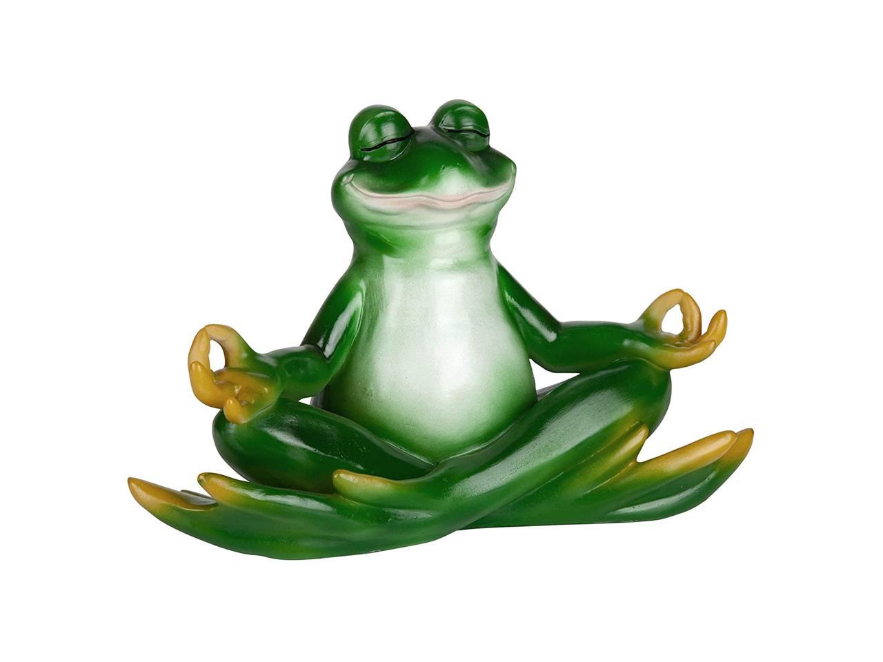 outdoor yoga frog statue