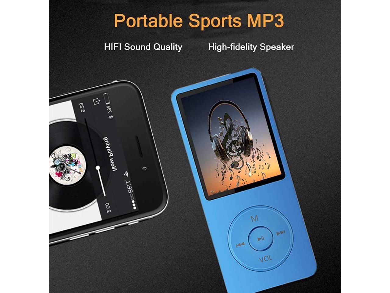 Supports up to 128GB E-Book Reader Gold Dyzeryk Music Player with 16GB Micro SD Card Photo Viewer MP3 Player Ultra Slim Music Player with Build-in Speaker Voice Recorder FM Radio Video Play 