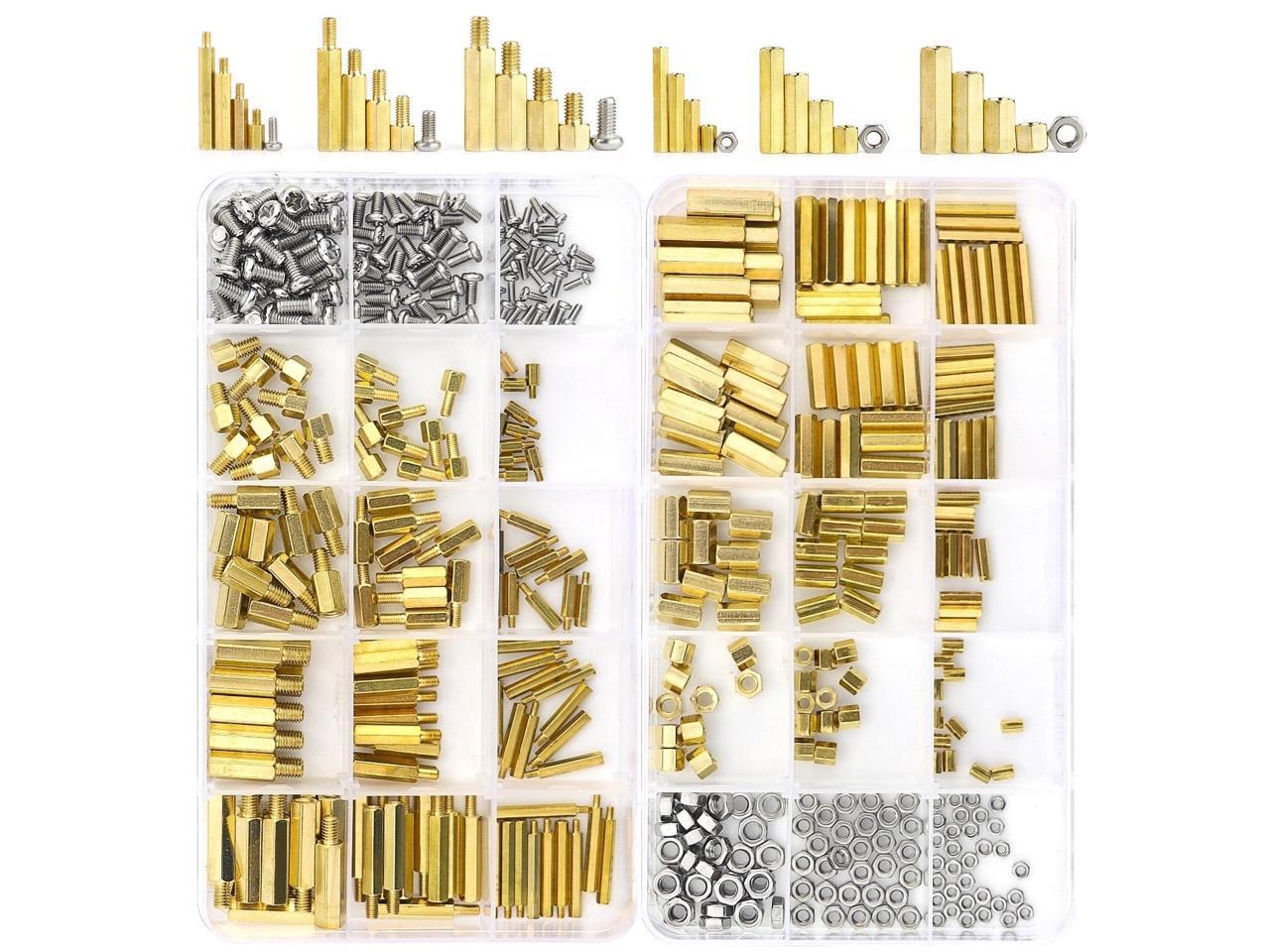 Details about   M2 M2.5 M3 M4 Solid Brass Hex Female-Female Spacer Hex Stud Standoff Screws Nuts 