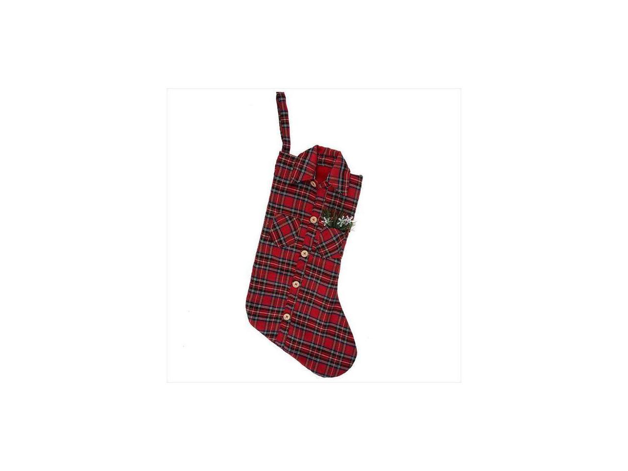 by Midwest CBK Christmas FLANNEL SHIRT STOCKING 20" Long 