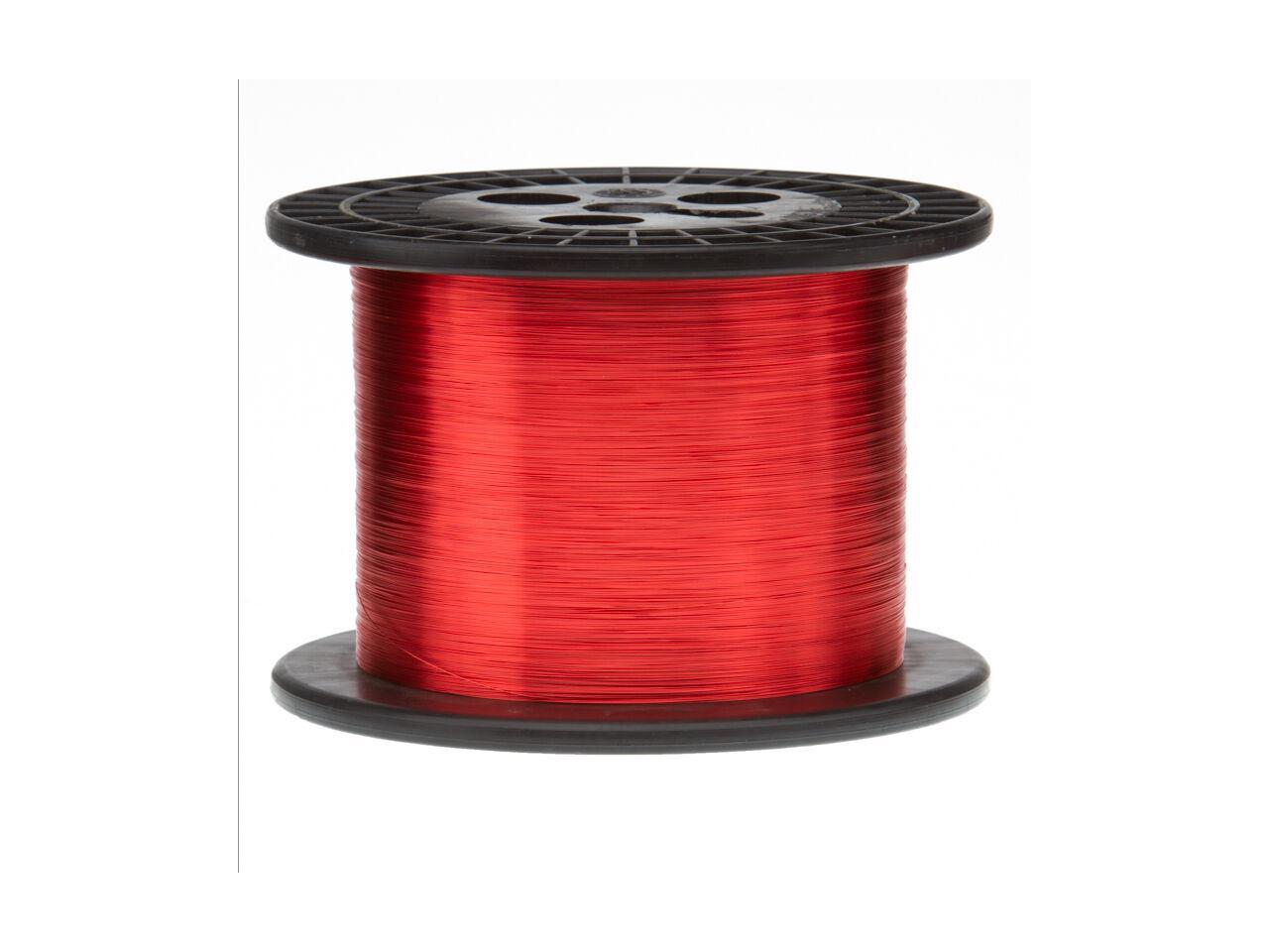 43 AWG Gauge Enameled Copper Magnet Wire 5.0 lbs 0.0024" 155C Red MW-79-C 