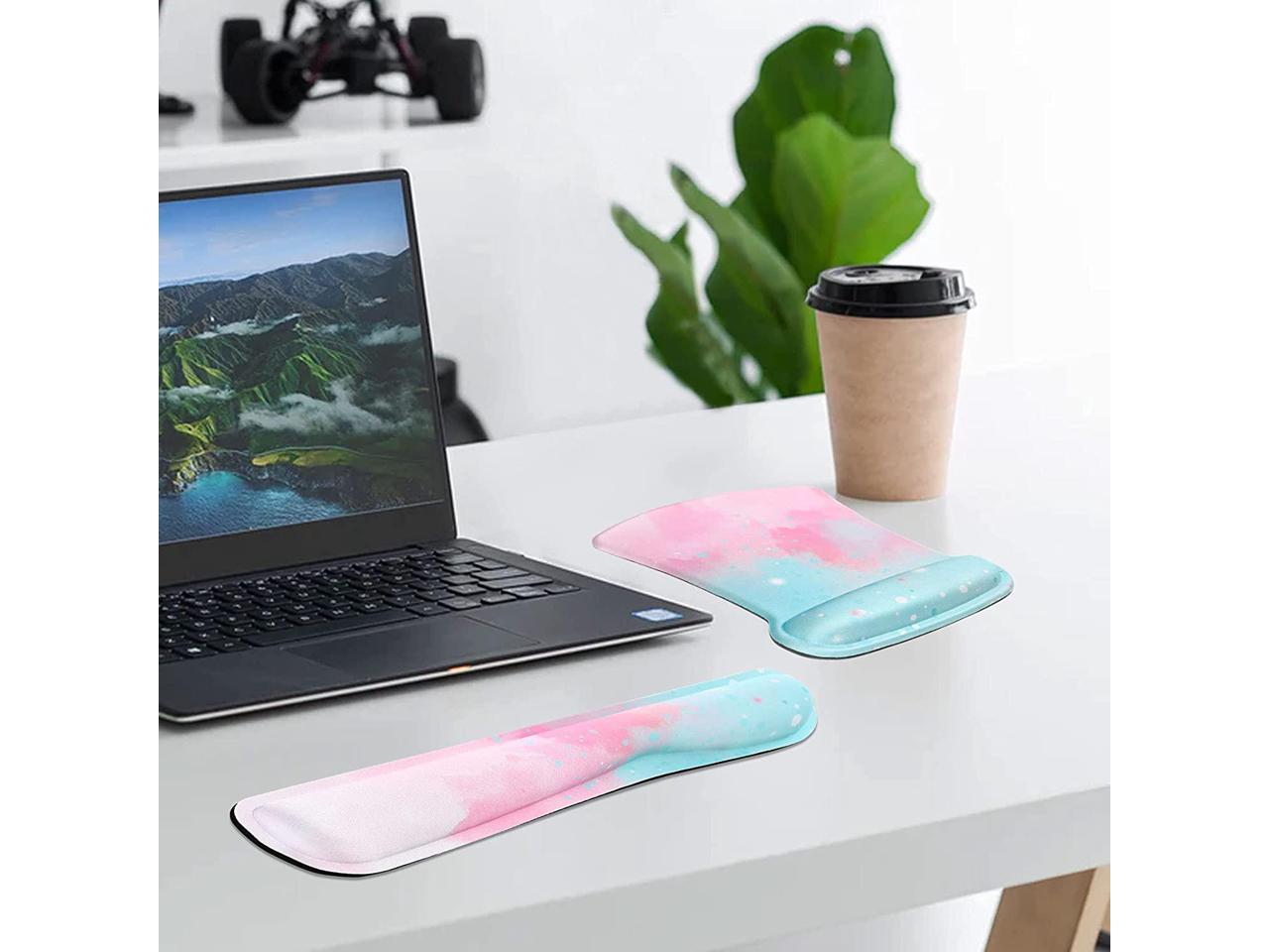 Ergonomic Memory Foam Keyboard Wrist Support Gel Mouse Mat Rubber Base Wrist Rest for Computer Working Gaming Easy Typing & Pain Relief Piszocr Keyboard Wrist Rest Mouse Pad Set and Coaster