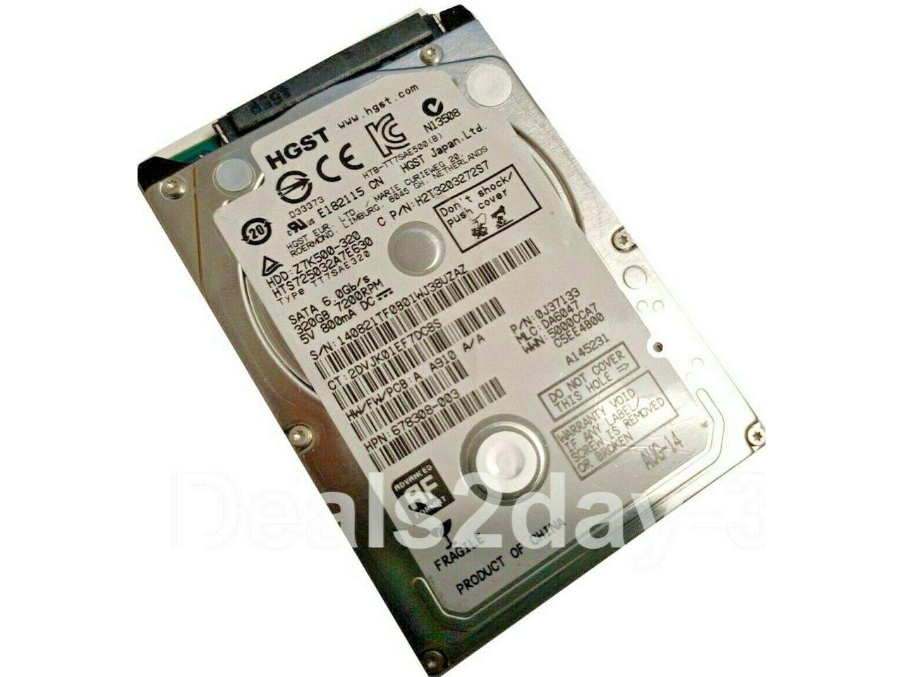 6.0Gp/s 7200RPM 320GB SATA 2.5 HDD Hitachi HTS725032A7E630 