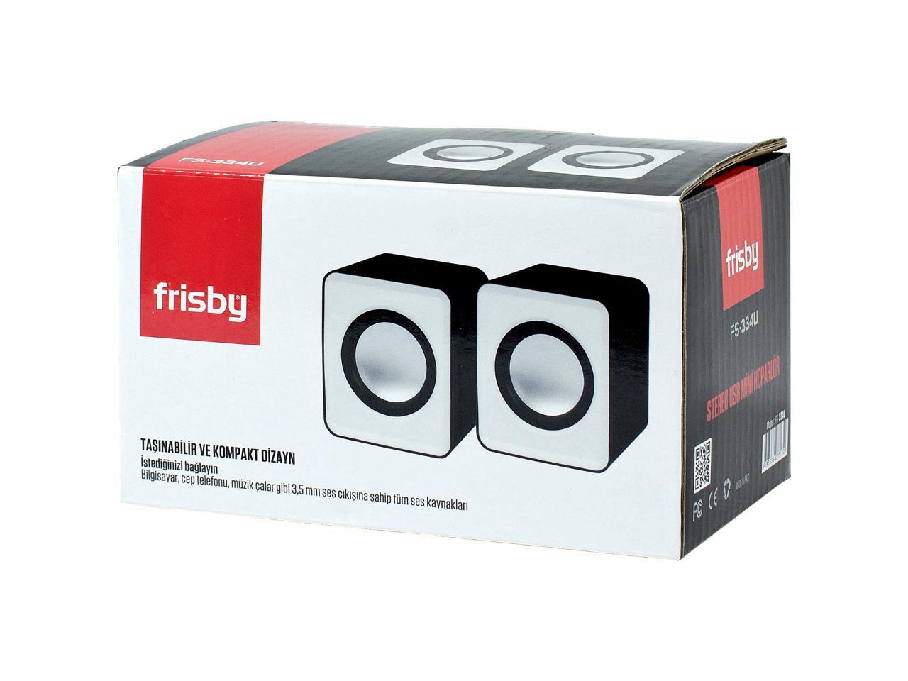 Red by Frisby 2.0 USB Powered Portable Dual Mini Speakers for Computers 