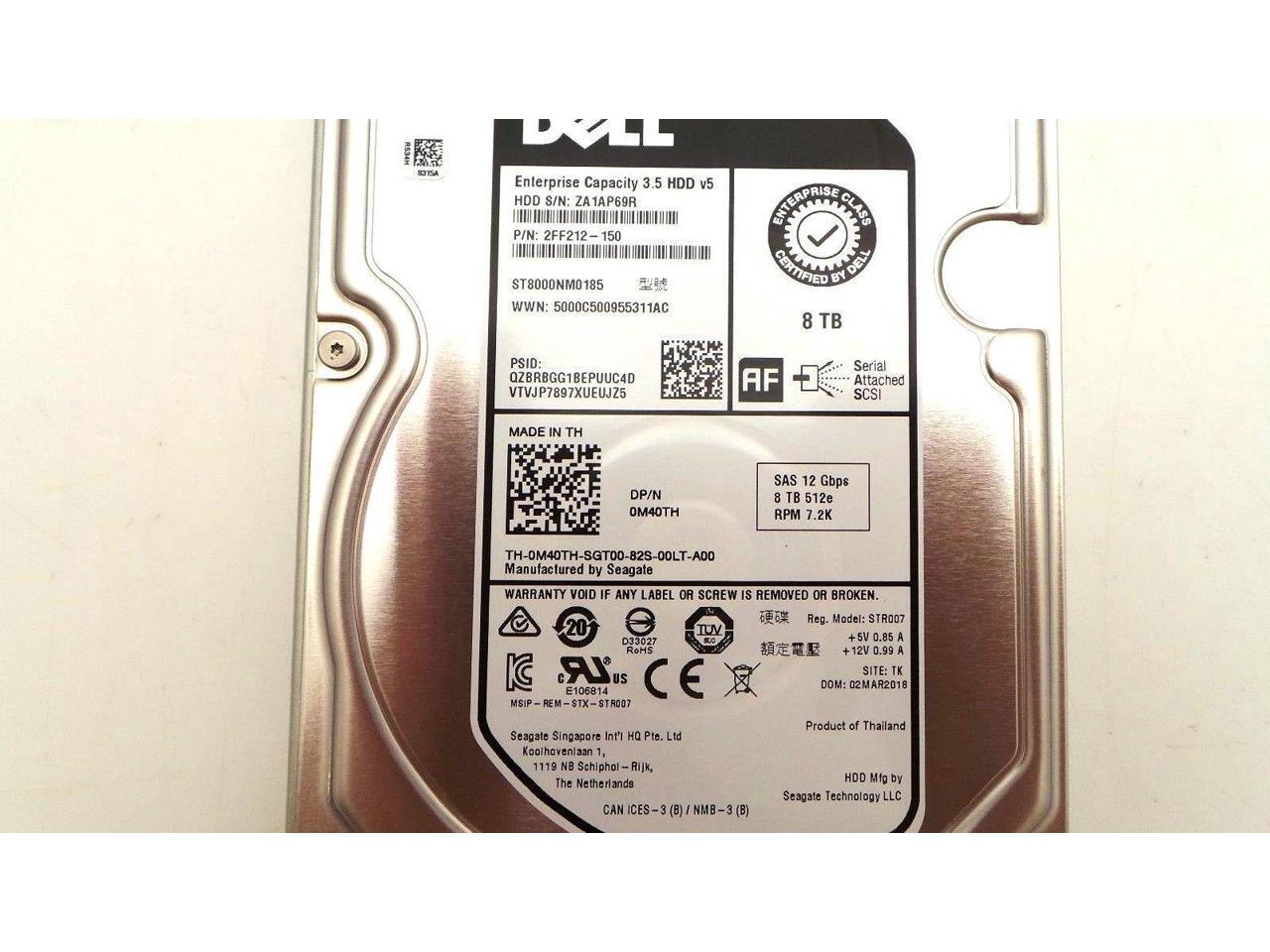 DELL 0M40TH M40TH ST8000NM0185 8TB 512e SAS 7200RPM 256MB 12Gb/s - Foto 8