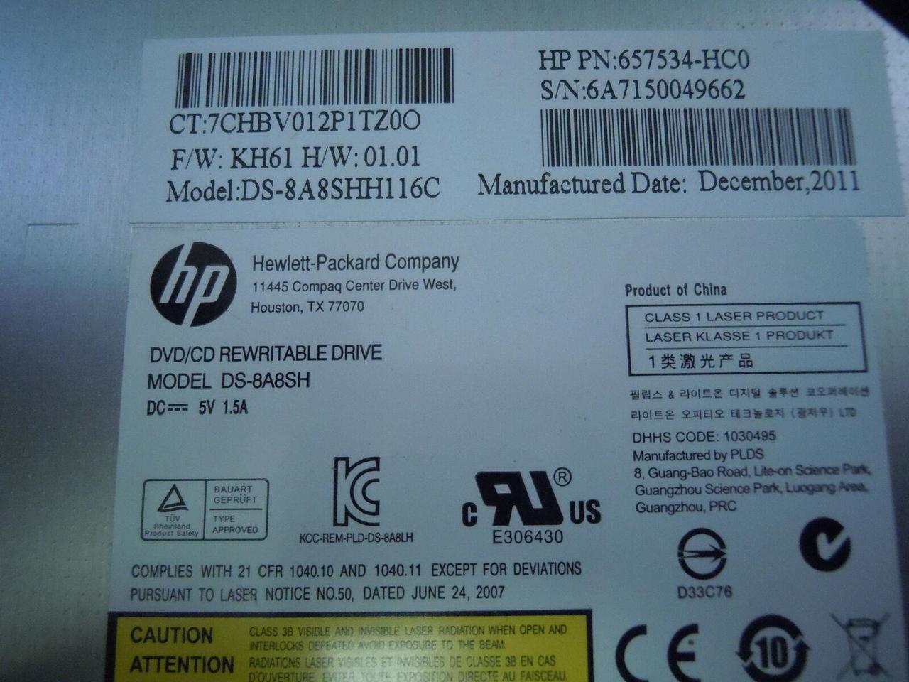 Used Like New Hp Dvd Cd Rewritable Drive Ds 8a8sh Hc0 001 Tested And Working Newegg Com