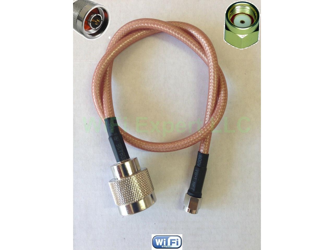 USA-CA RFC400UF RP-TNC MALE to N MALE Coaxial RF Pigtail Cable 