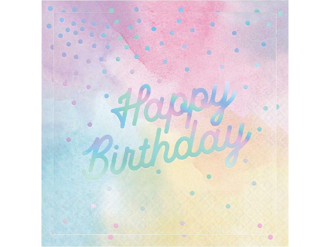 Creative Converting Luncheon Napkin Iridescent Happy Birthday Newegg Com