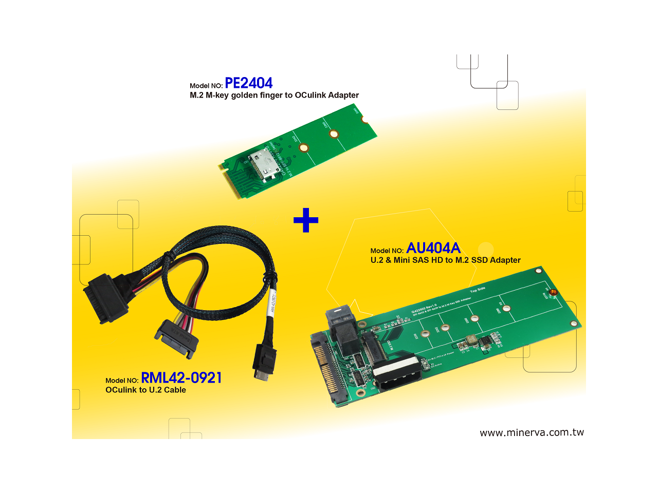 Innocard M.2 Mkey to OCulink Adapter with U.2 to OCulink Cable with U