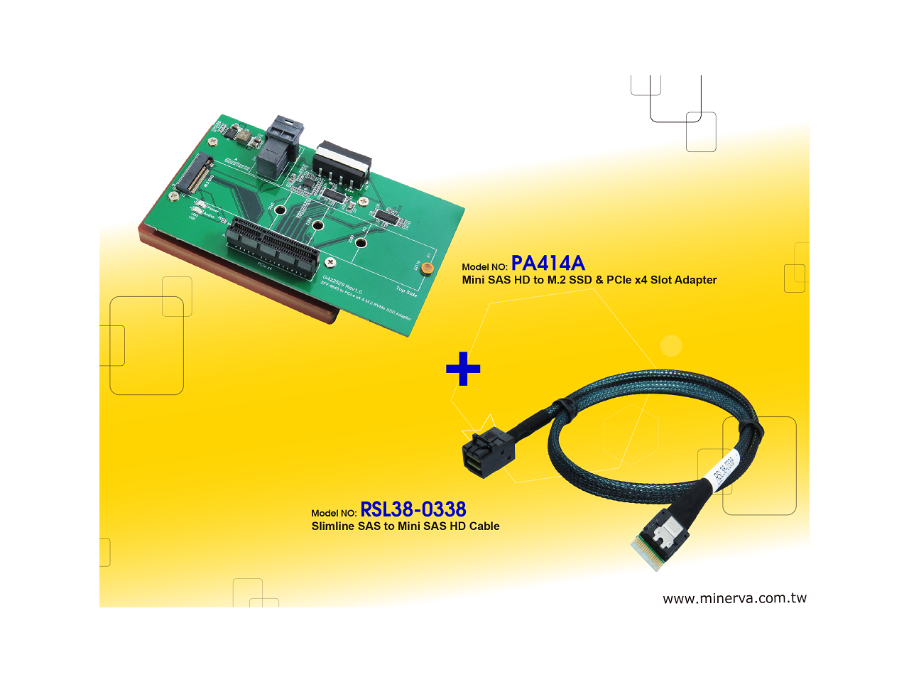 Innocard Mini SAS HD to M.2 NVMe SSD & PCIe x4 slot Adapter with Mini ...