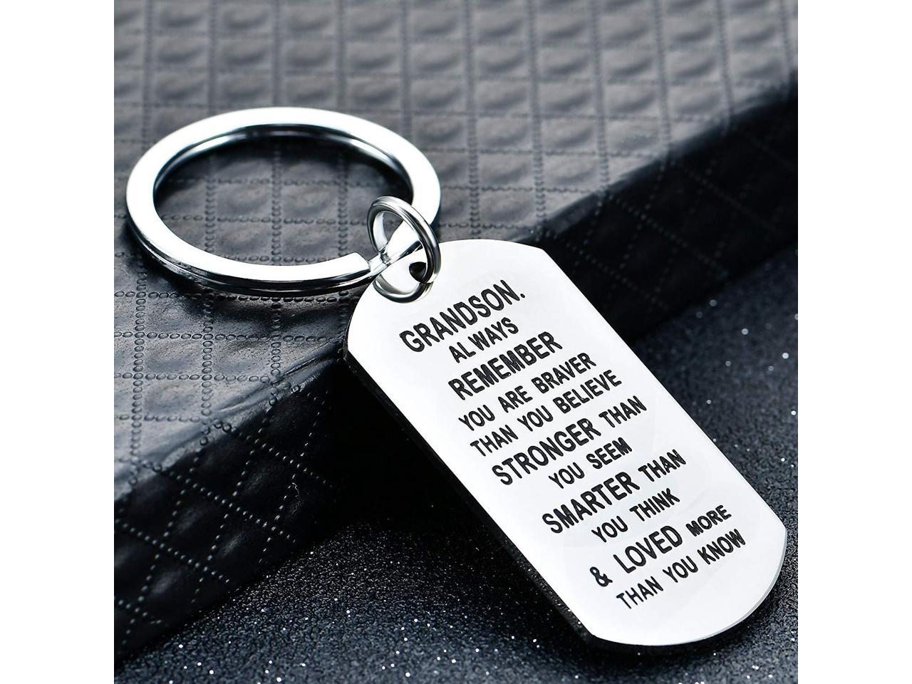 Keychain Gift Braver Stronger Smarter Always Remember New Car Gift Love Dad Gift From Dad Son Gift Daughter Gift