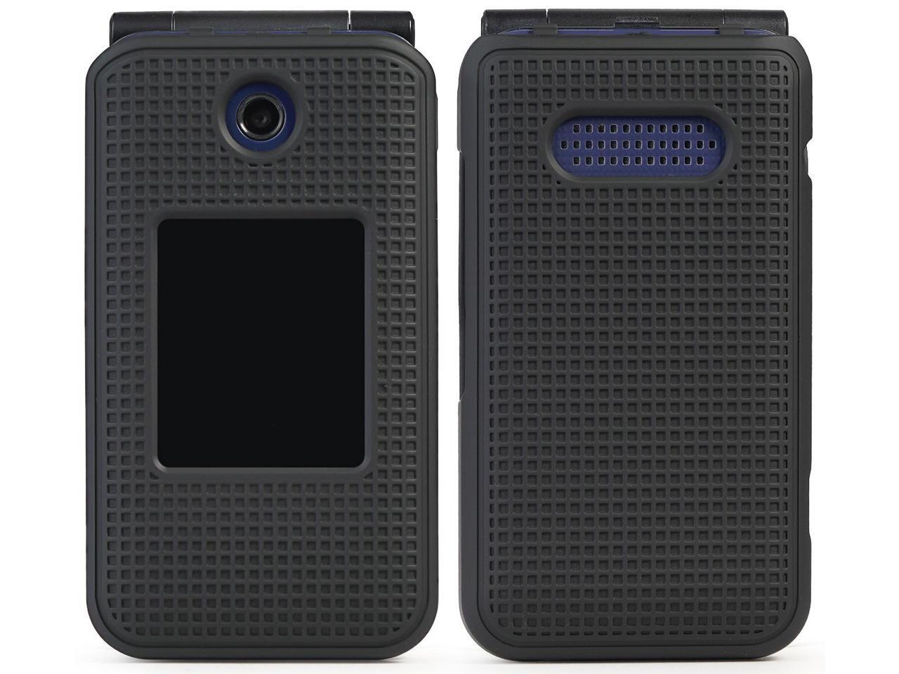 Black Case Cover and Belt Clip for Cricket Debut Flip, Cingular Flip 4