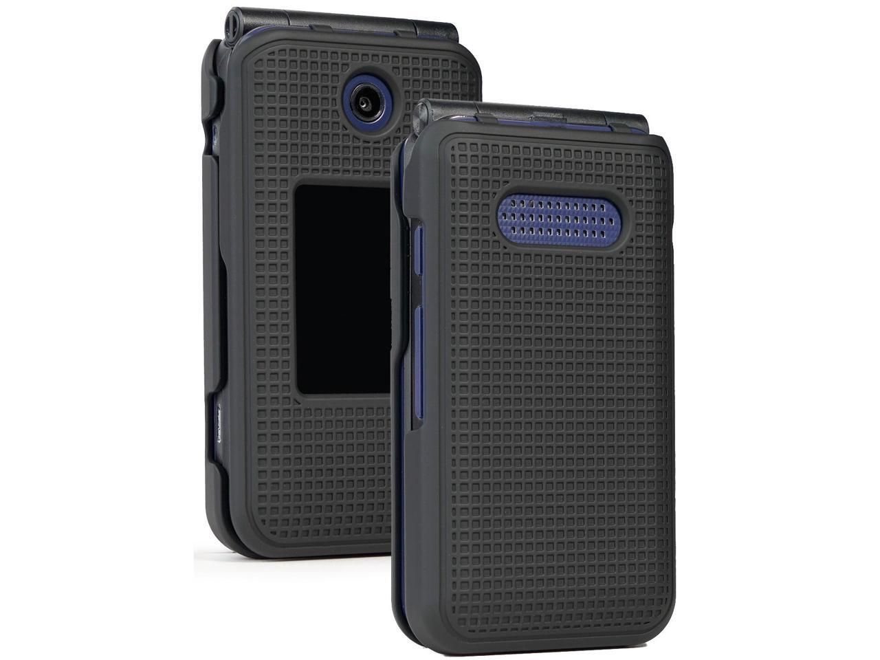Black Grid Case Slim Cover Hard Shell for Cricket Debut Flip, Cingular