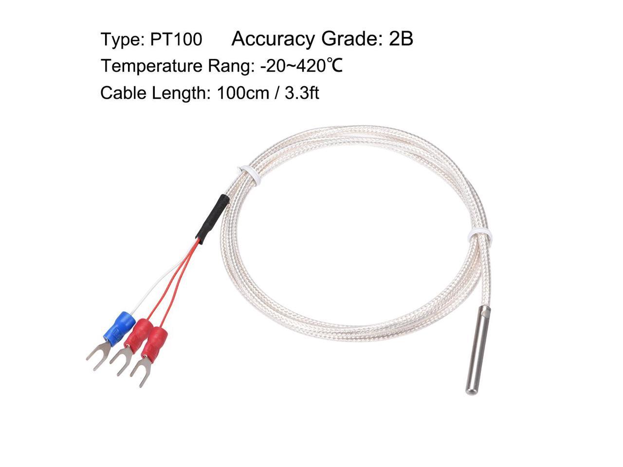 PT100 RTD Temperature Sensor Probe Threewire System Cable Thermocouple