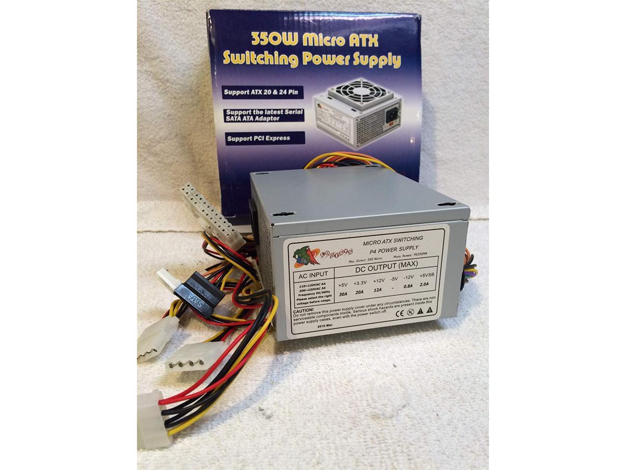 LOGISYS 350W Micro ATX SATA Switching Power Supply PS350MA 