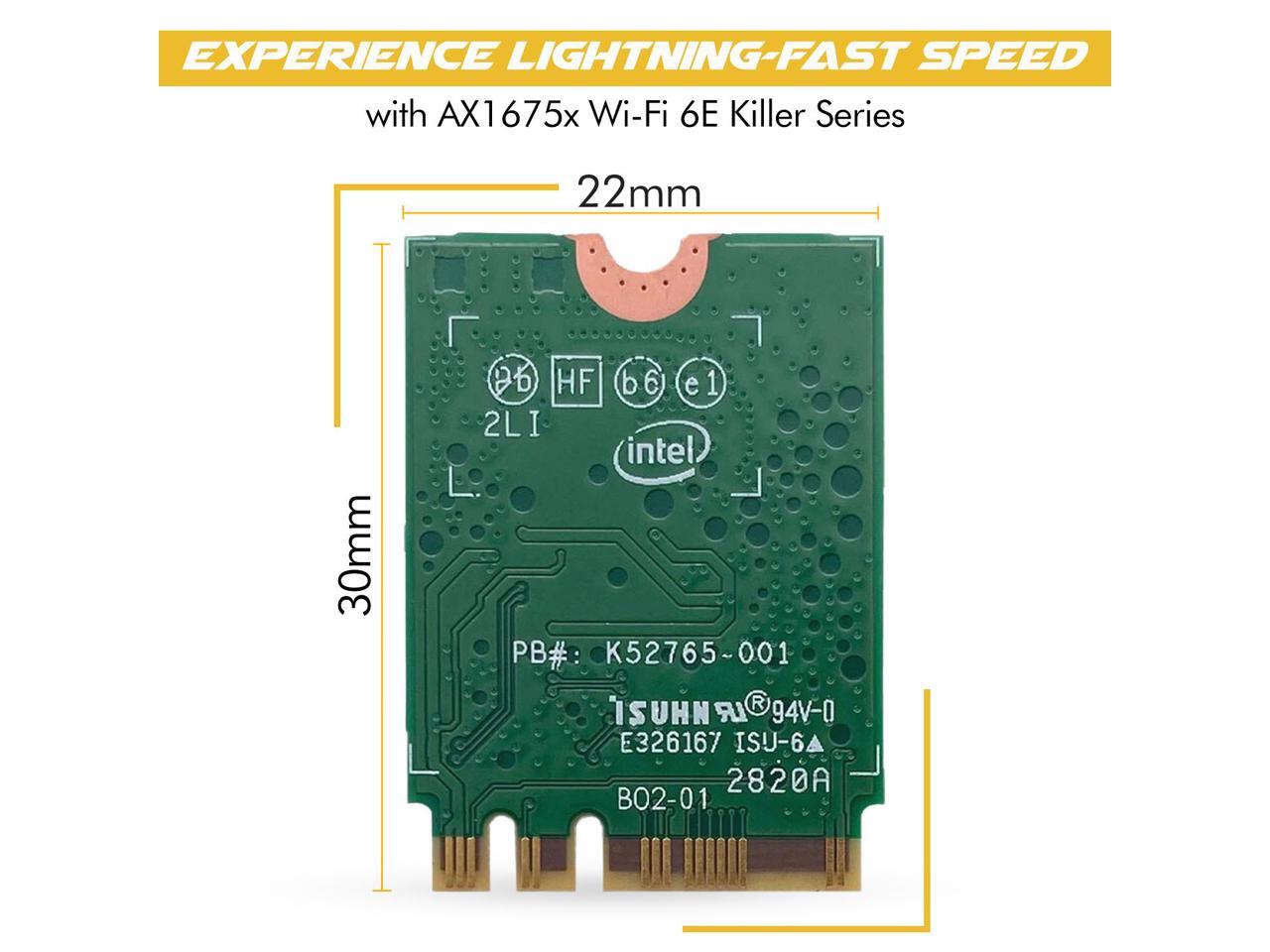 Killer WIFI 6E AX1675x Adapter Tri Band 2.4 | 5 | & 6GHz Laptop M.2 ...