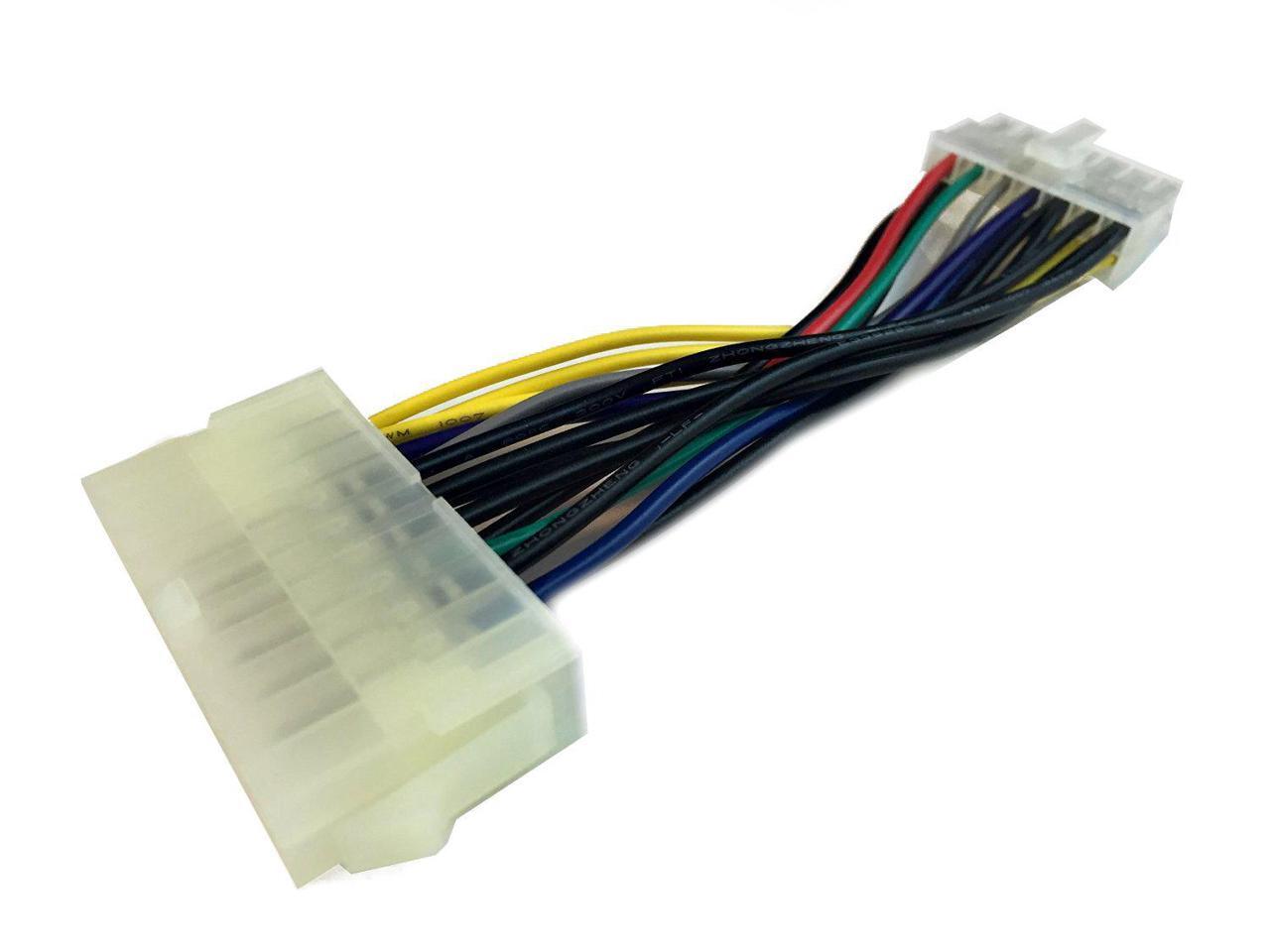 1FT Dual PSU Power Supply 24-Pin Adapter Cable for ATX Motherboard 18AWG Traodin SATA Cables