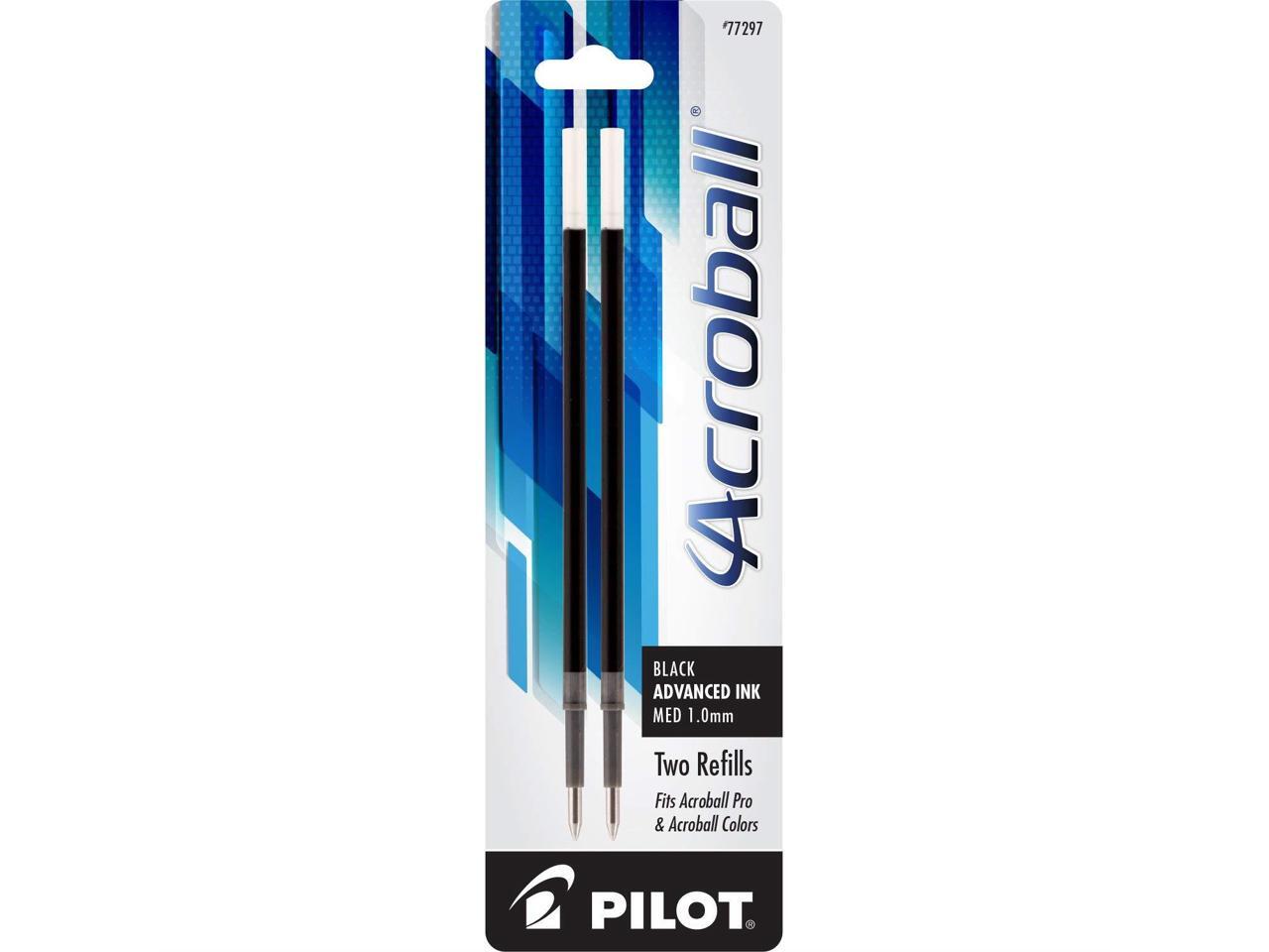 Pilot Acroball Advanced Ink Refill; Medium Point, Black Ink, 2Pack