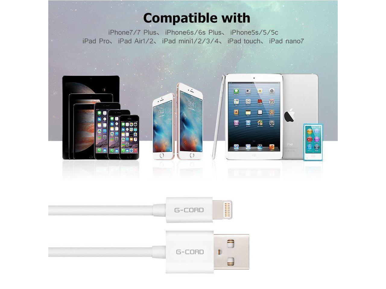 GCord Apple MFI Certified Short Lightning to USB Charging and Sync