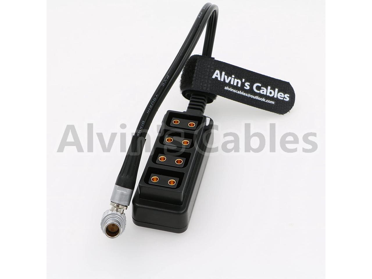 Alvins Cables 2 Pin Right Angle to 4 D Tap Splitter Cable for RED DSMC2 Jetpack RTmotion Sidekick