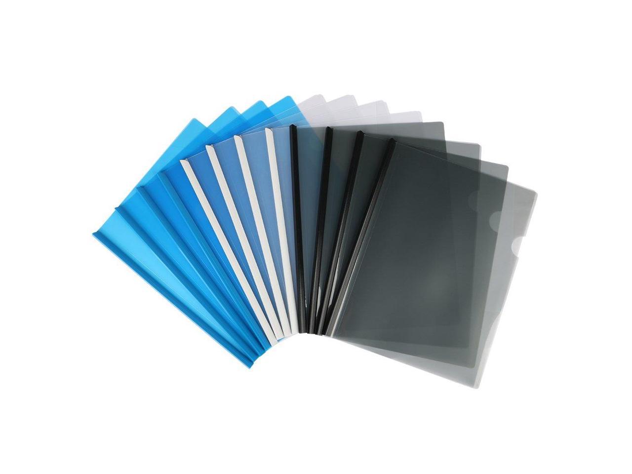 Eagle Plastic Clear Sliding Bar File Folder Report Cover Portfolio Folder Letter Size 12 Counts Assorted Colors Newegg Com